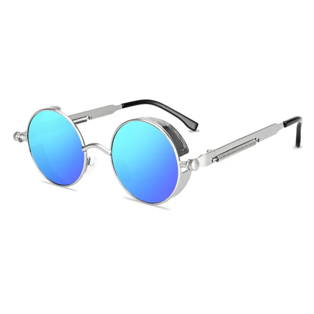 Runde schwarze Steampunk-Sonnenbrille