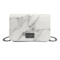 Damen Handtasche Umhängetasche Tasche Kunstleder Marmoriert Drehverschluss Kette - 3KShop.de
