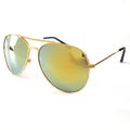Goldene Piloten-Sonnenbrille mit gelben Spiegelgläsern