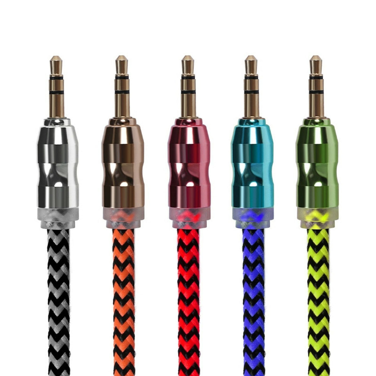 Premium Stereo Kopfhörer Anschlusskabel Nylon 1m 3,5mm Klinke Stecker in verschiedenen Farben und Designs