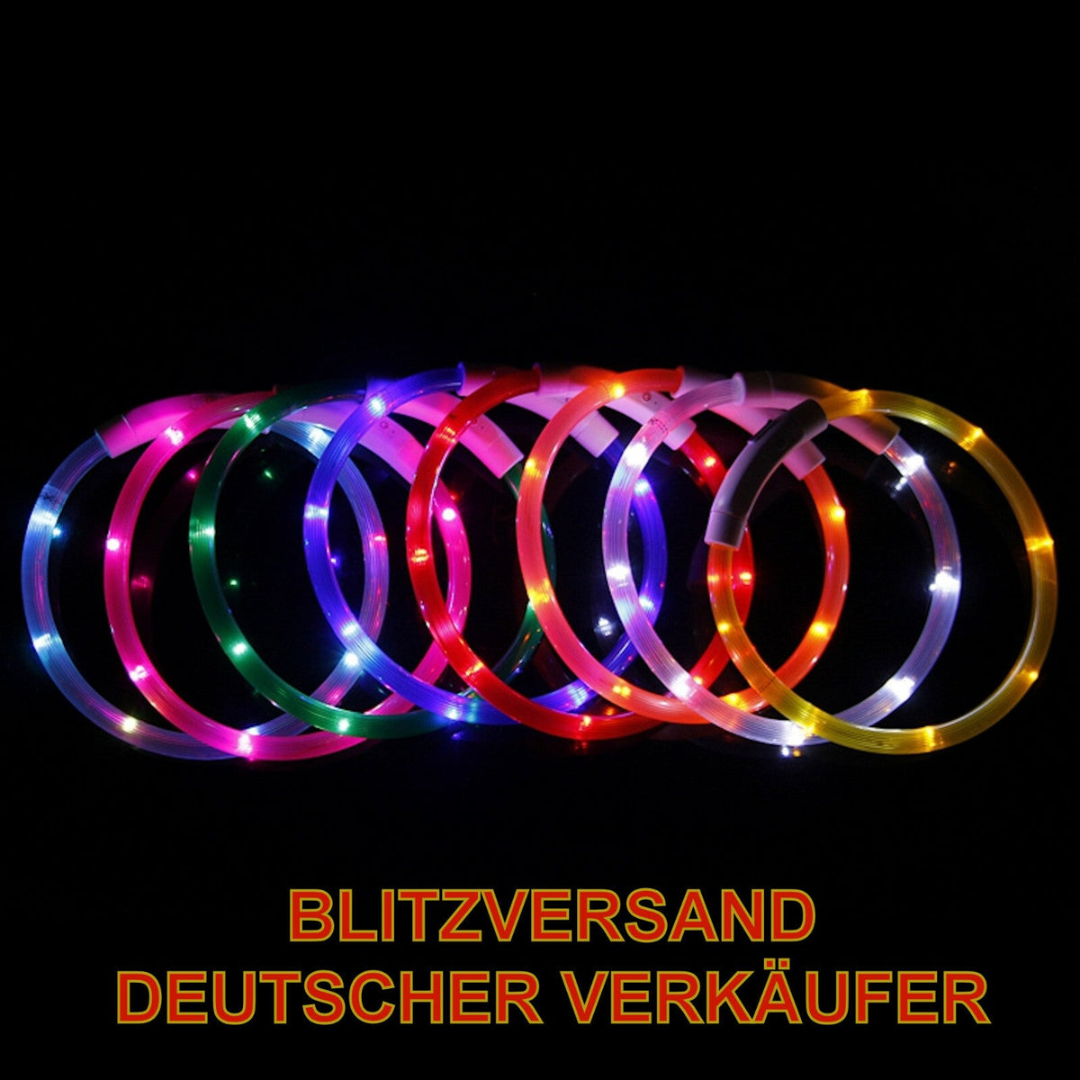 Kürzbares LED-Hundehalsband mit mehreren LEDs