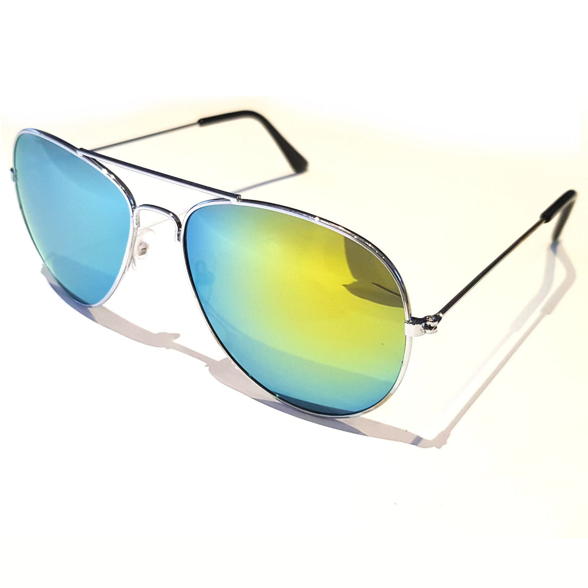 Silber-goldene verspiegelte Piloten-Sonnenbrille