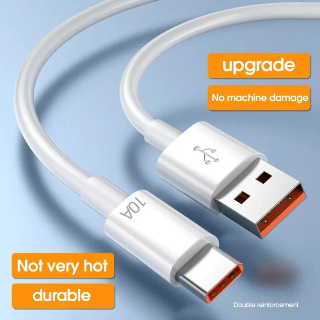 2m USB-C Schnell Ladekabel USB Typ C Daten Handy für Huawei Xiaomi ... weiss - 3KShop.de