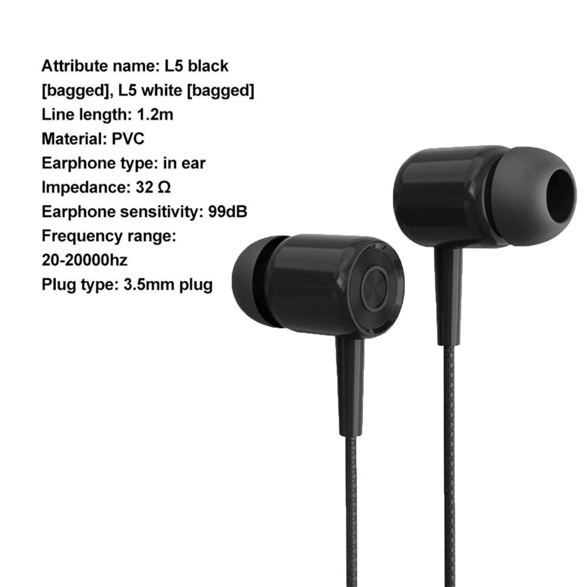L5 In-Ear-Headset mit Mikrofon und Fernbedienung
