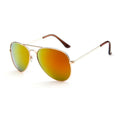 Goldene Piloten-Sonnenbrille mit orangefarbenen Spiegelgläsern