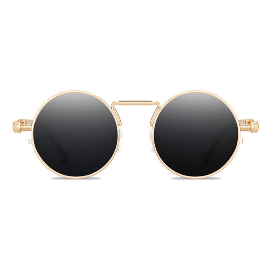 Runde goldene Steampunk-Sonnenbrille im Lennon-Stil
