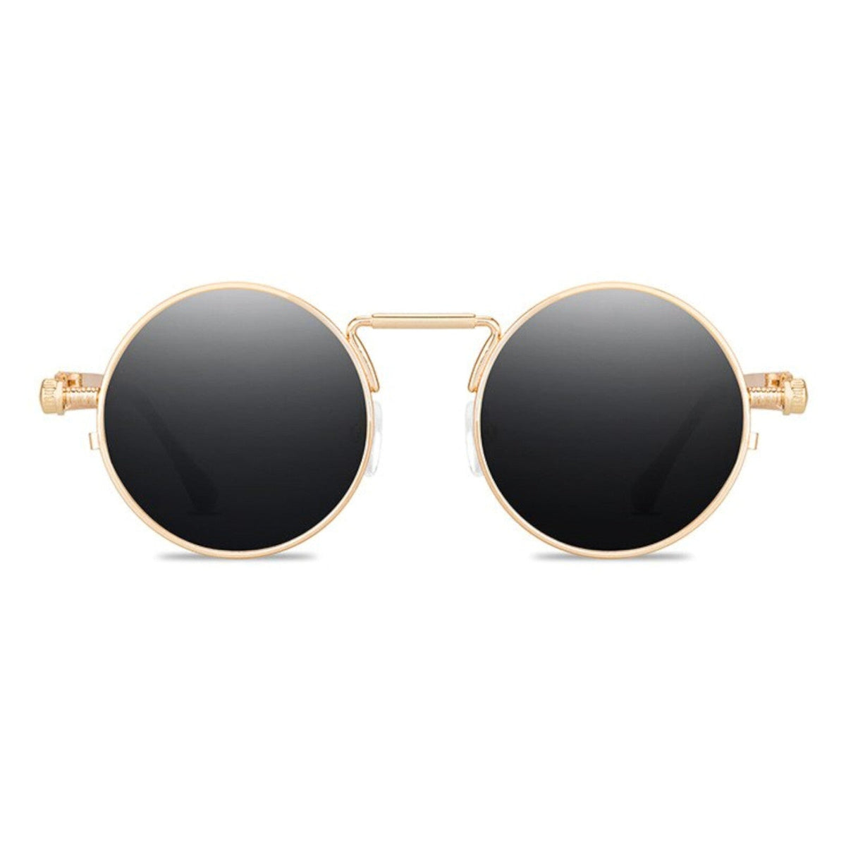 Runde goldene Steampunk-Sonnenbrille im Lennon-Stil