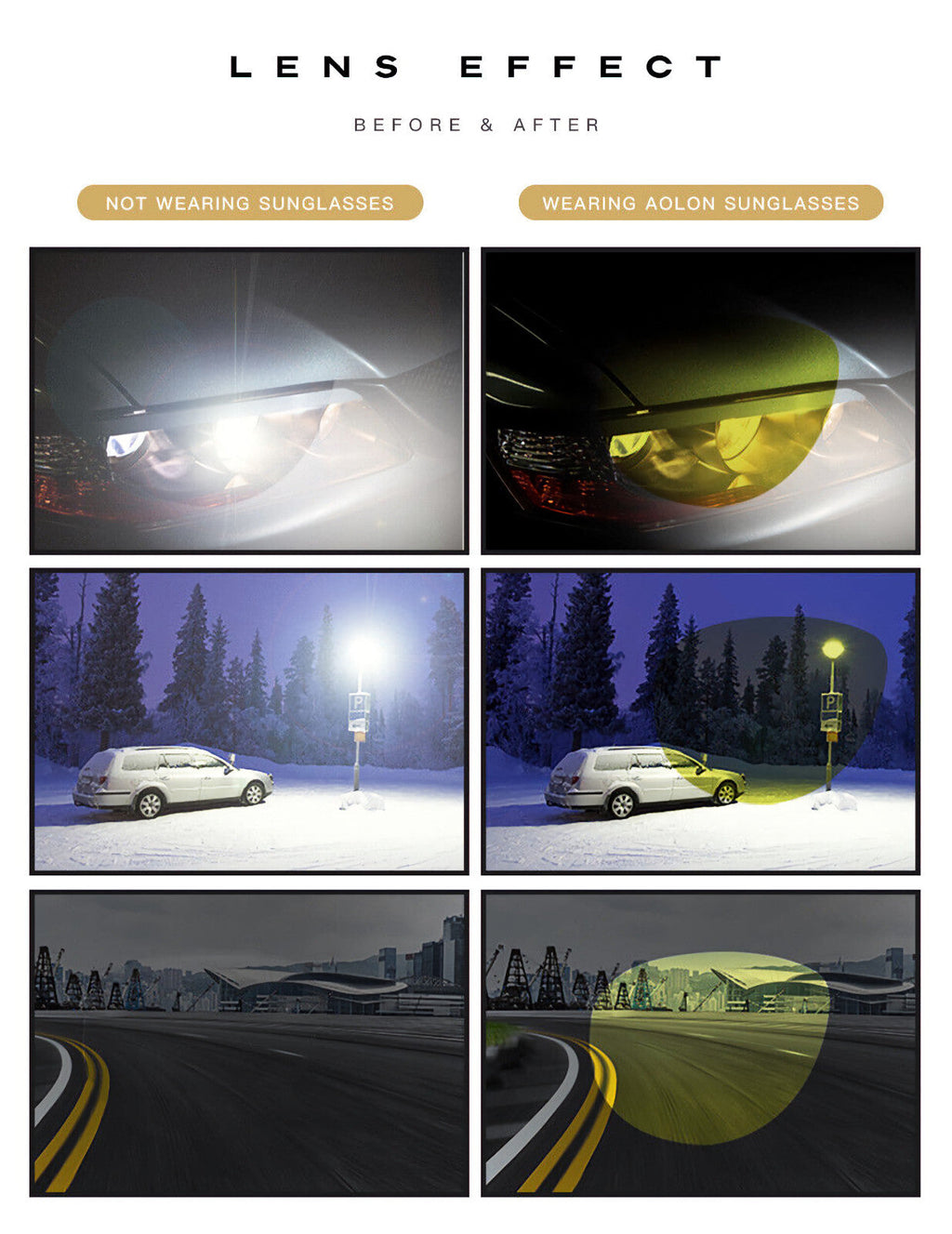 Nachtfahrbrille mit gelben Kontrastgläsern