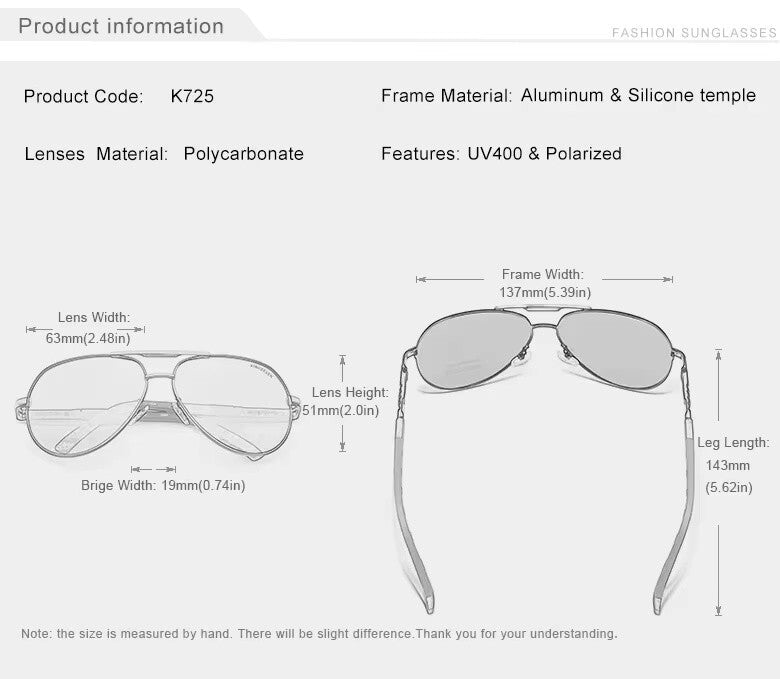 Kingseven K725 polarisierte Piloten-Sonnenbrille