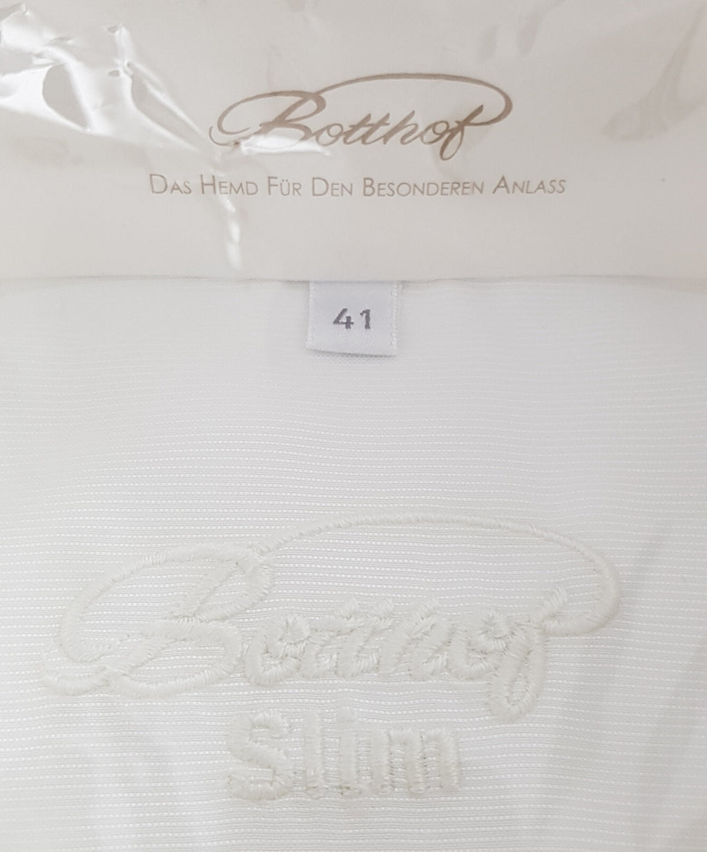 Botthoff Galahemd, Haikragen oder New Kent Kragen in wollweiss Gr. 45 Slim-Fit - 3KShop.de