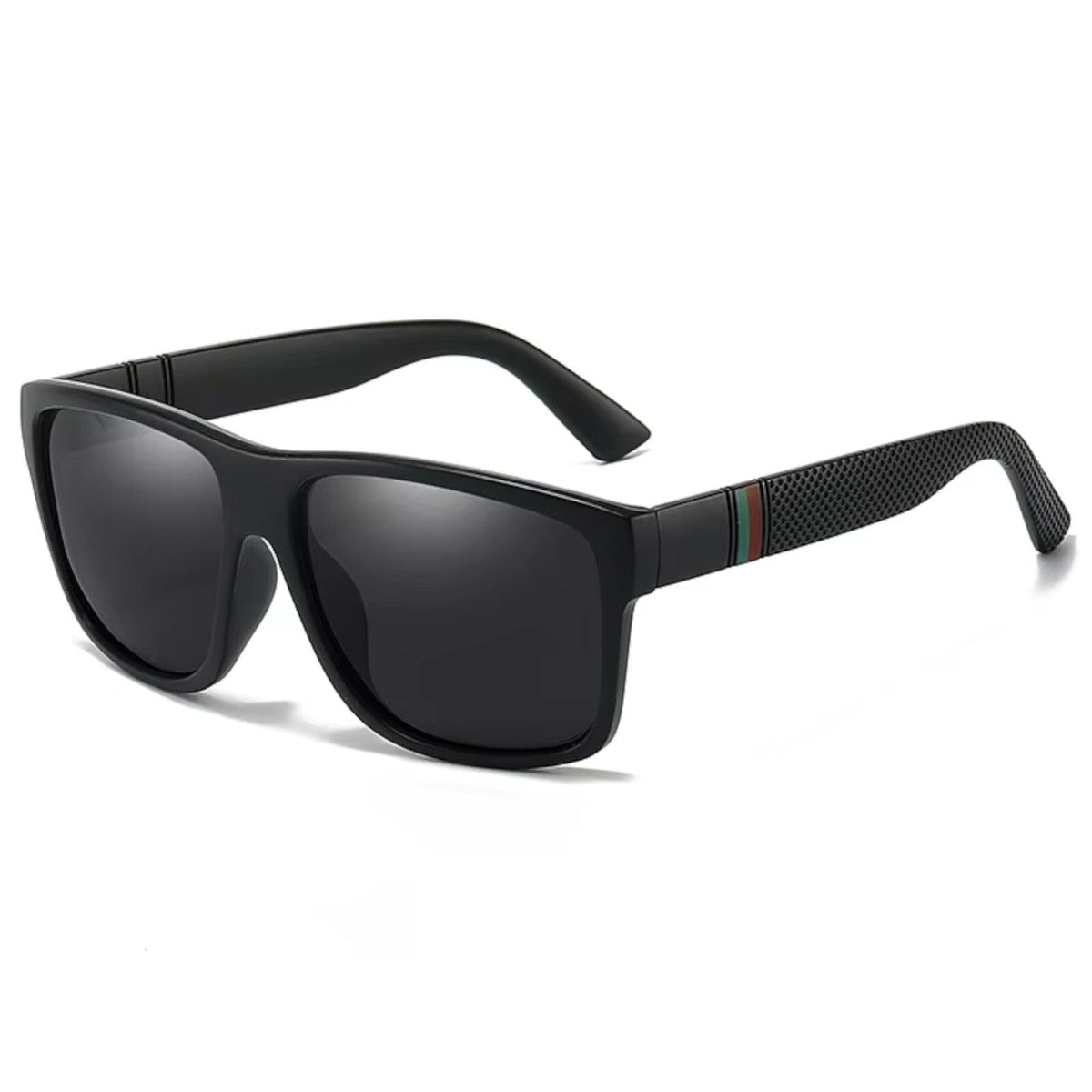 Matt-schwarze polarisierte Sonnenbrille mit dunklen Gläsern
