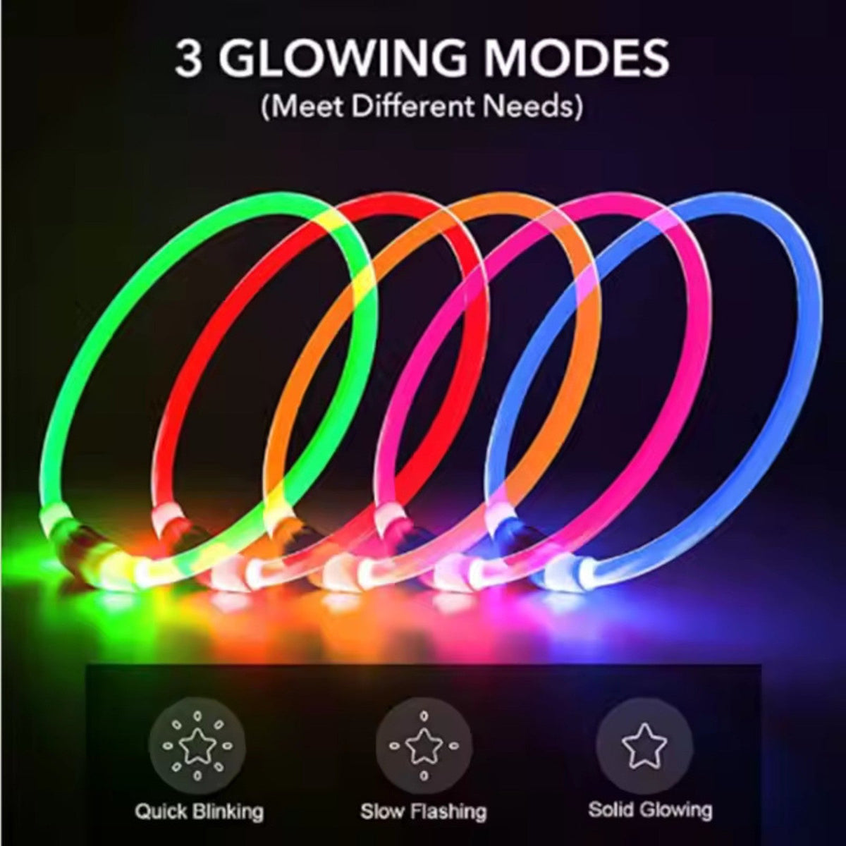 Kürzbares LED-Hundehalsband mit USB-Akku