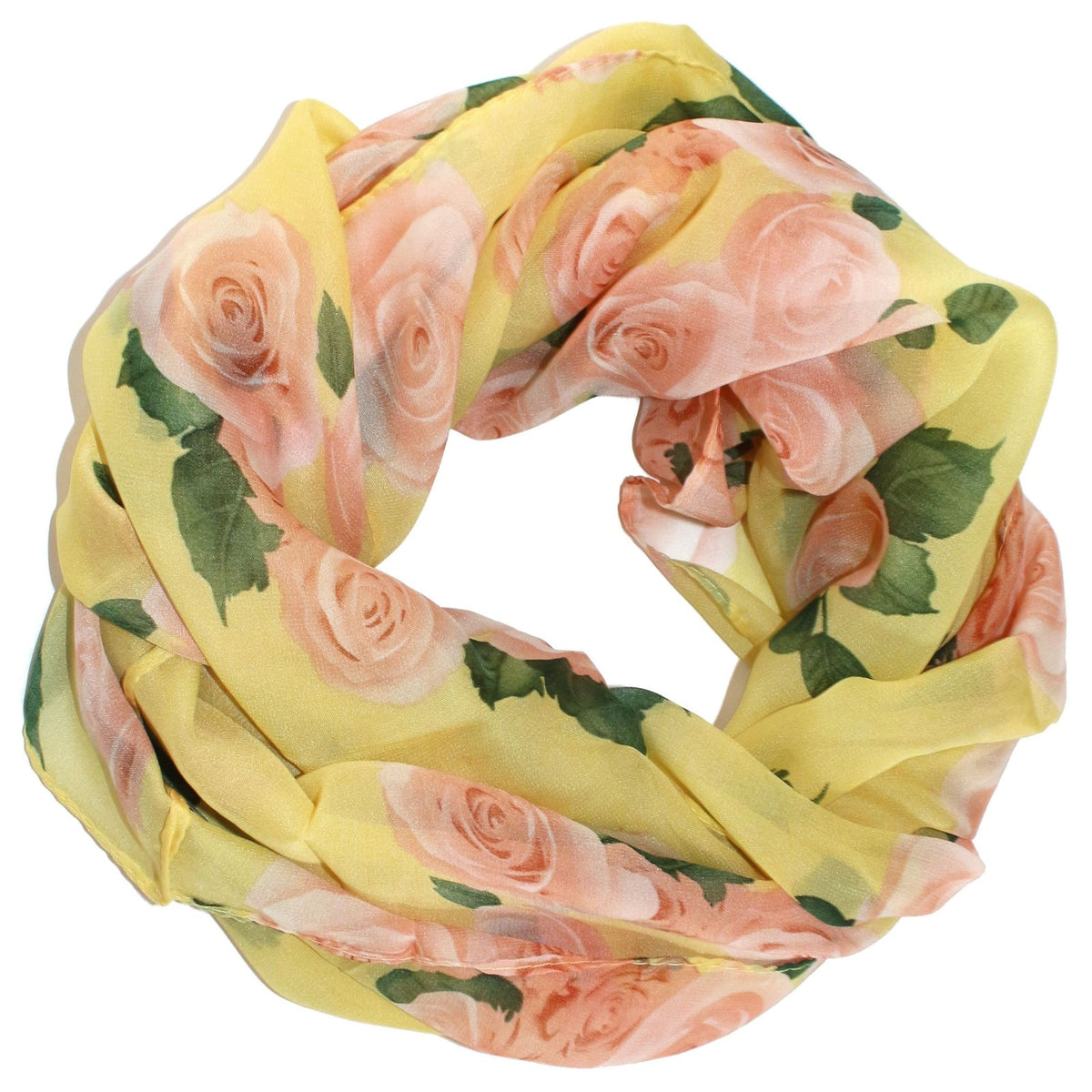 Wunderschoener Loop Schal Bunt Blumen gelb, tolle Farbtöne von ManuMar - 3KShop.de