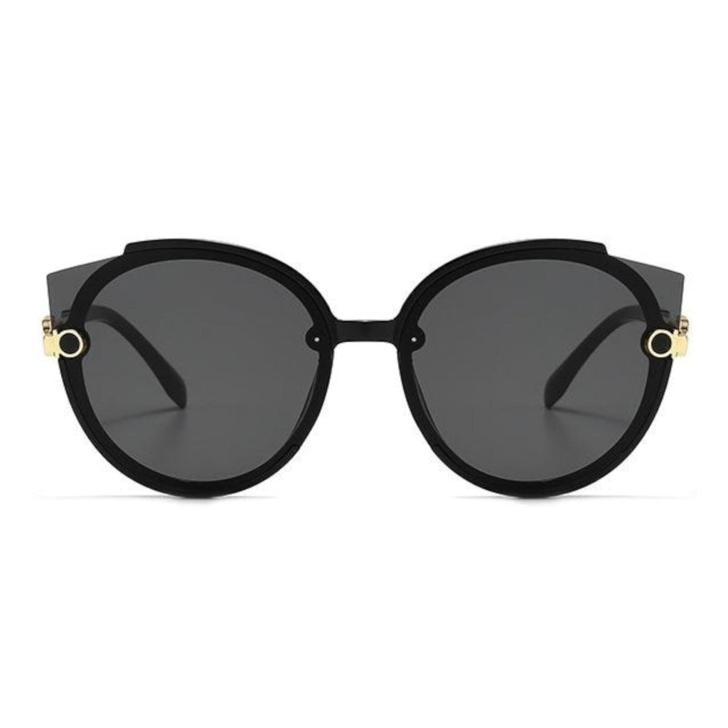 Oversized Cat-Eye-Sonnenbrille Schwarz-Gold