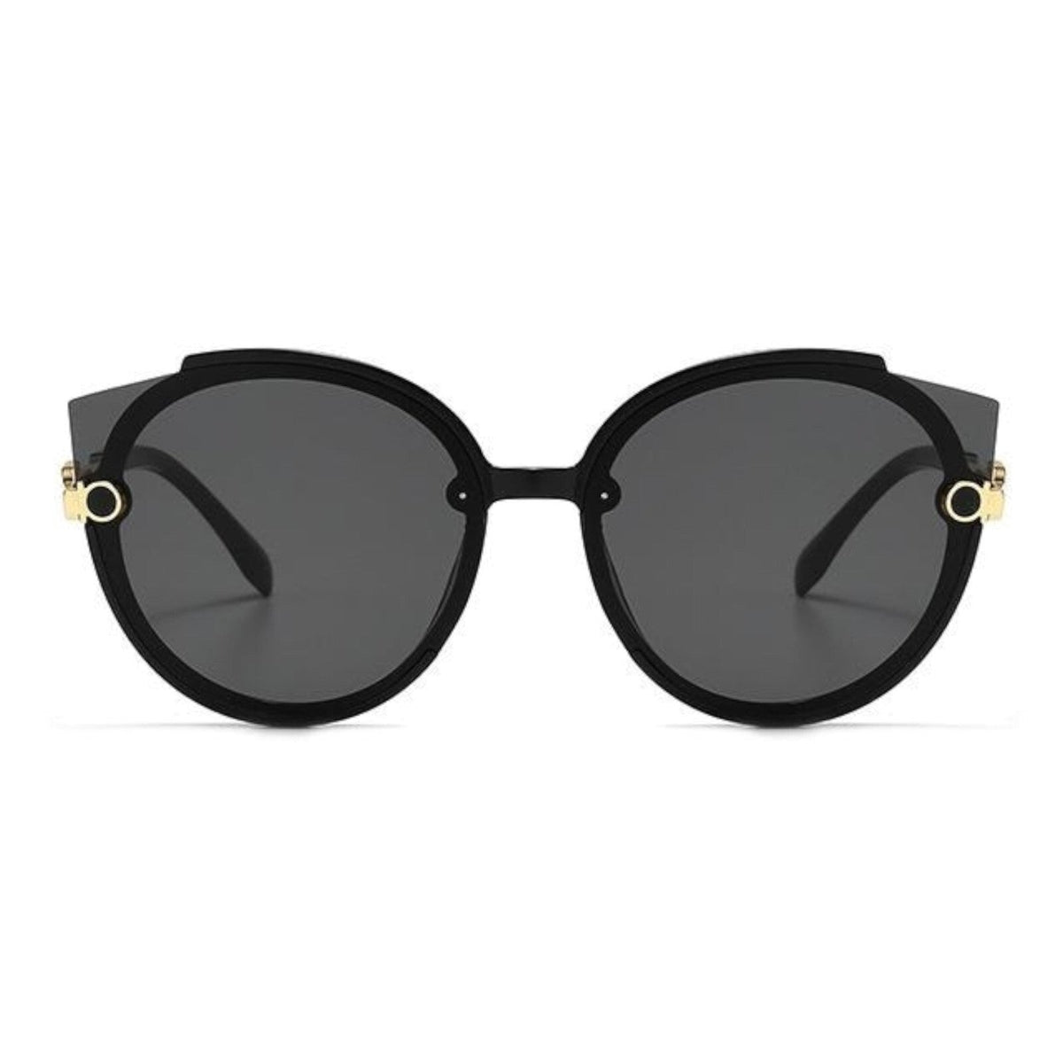 Oversized Cat-Eye-Sonnenbrille Schwarz-Gold