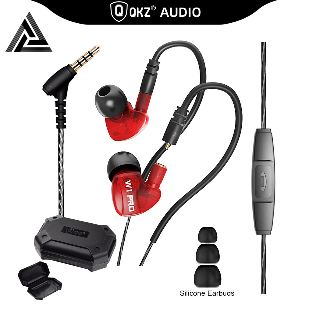 Super Bass High-End In Ear Kopfhörer QKZ W1 Rot Ohrhörer austauschbare Kabel - 3KShop.de