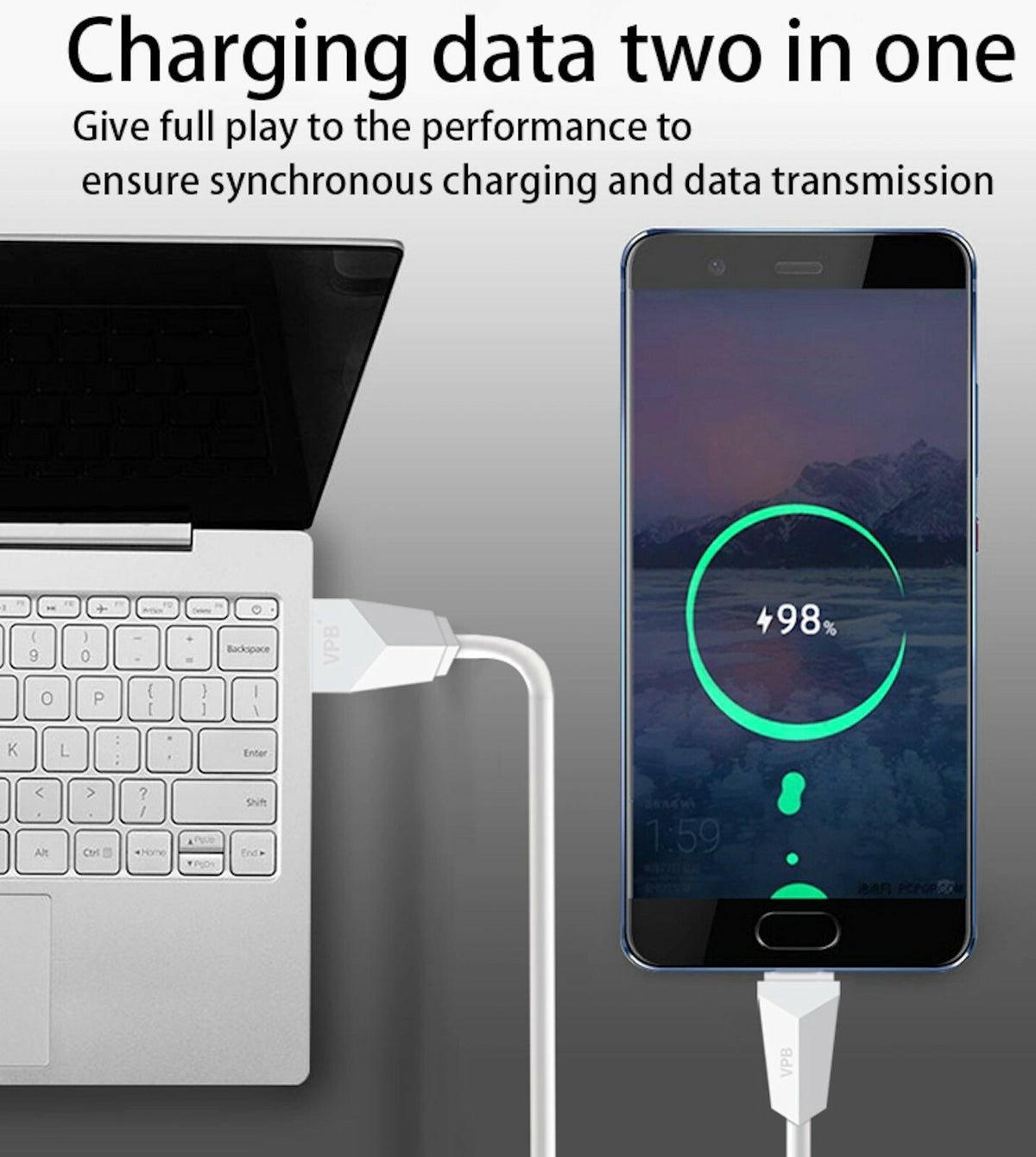 1m USB Schnellladekabel Schnell Ladekabel Sync Datenkabel für Apple iPhone weiß - 3KShop.de