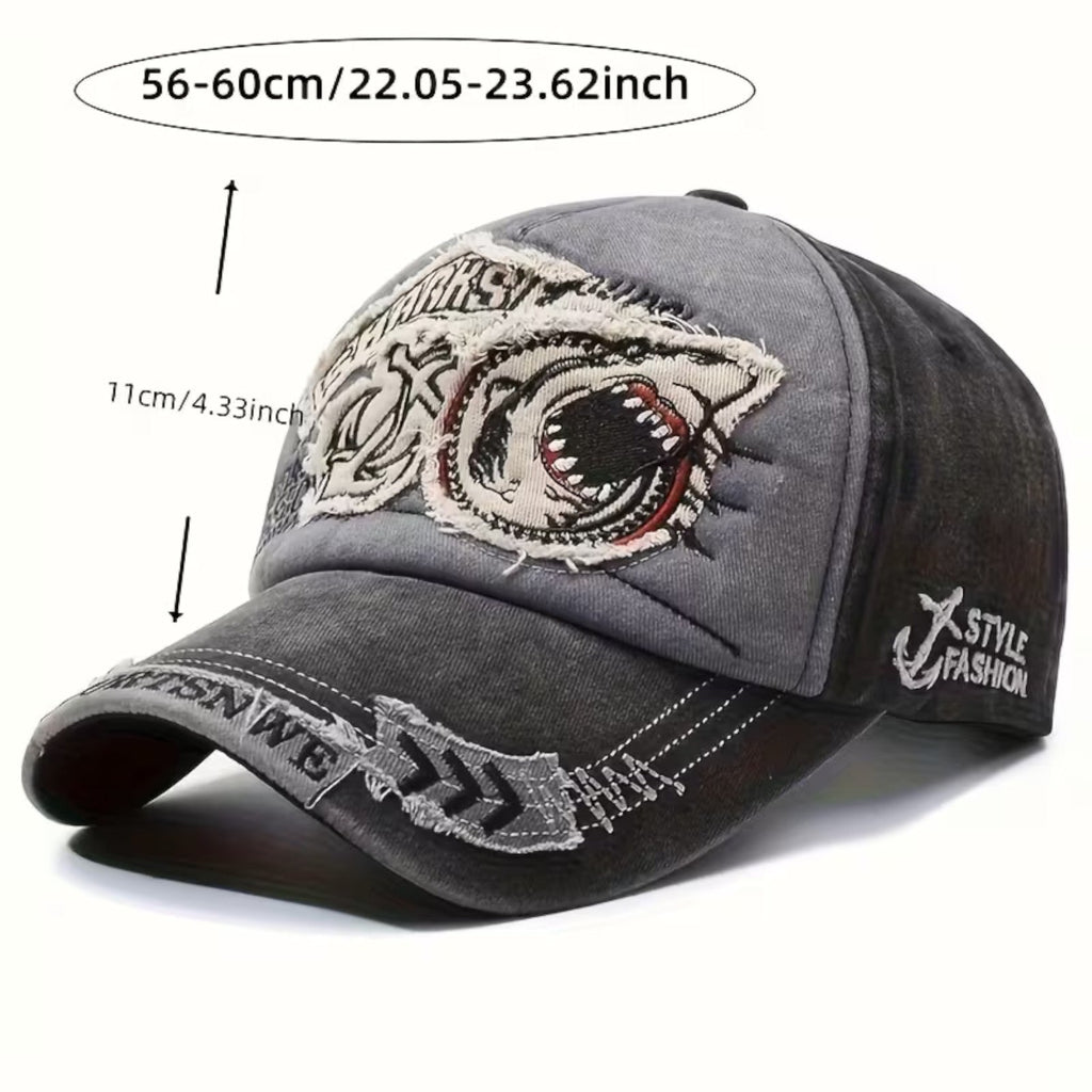 Sharks Vintage-Basecap aus Baumwolle mit Retro-Stickerei