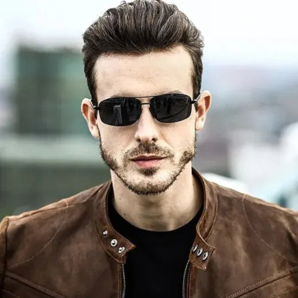 Gunmetal Piloten-Sonnenbrille aus Aluminium-Magnesium