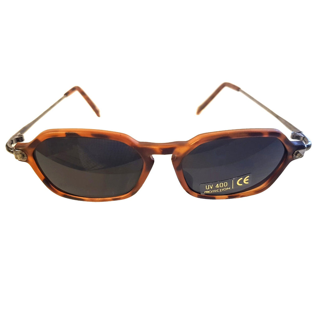 Braune Designer Damen-Sonnenbrille mit grünen Gläsern