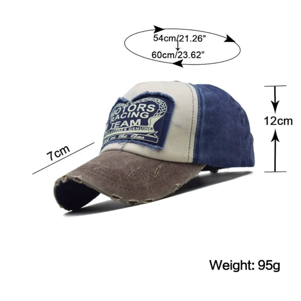 Motor Racing Vintage-Basecap aus Baumwolle mit Retro-Stickerei