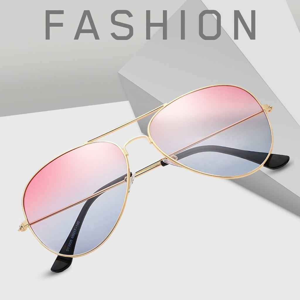 Rot-blaue Fashion Piloten-Sonnenbrille