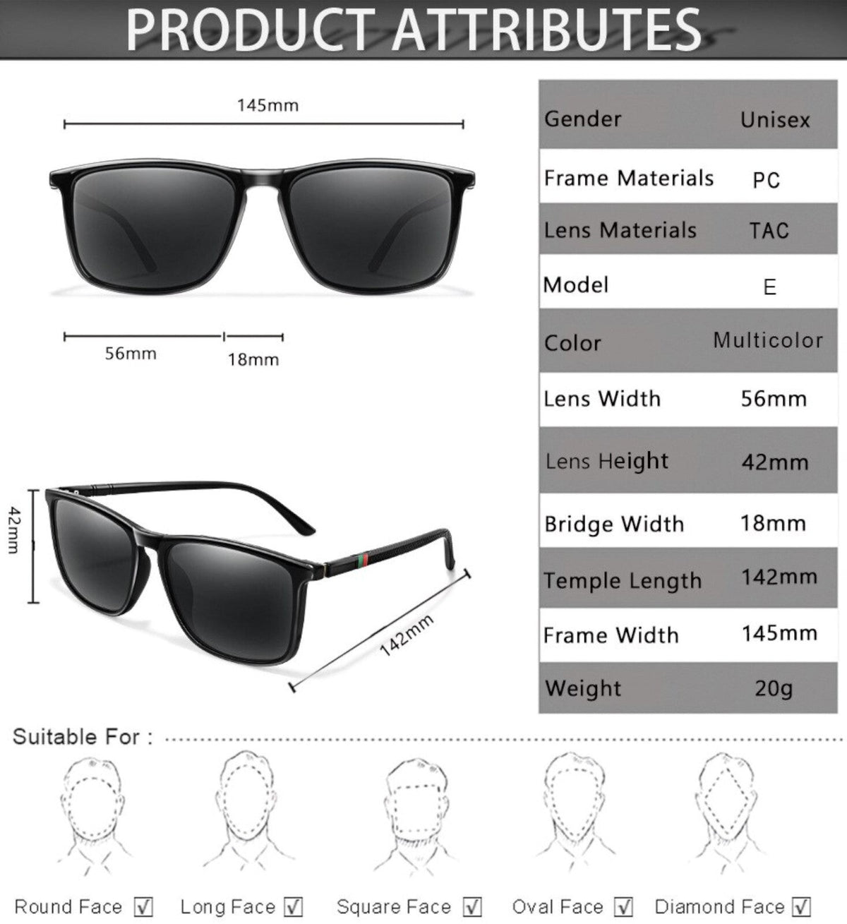 Schwarze Sonnenbrille mit dunklen Gläsern