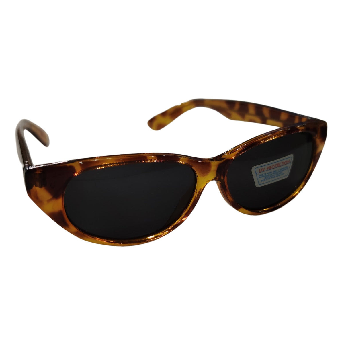 Braune Cat-Eye-Sonnenbrille mit dunkelgrauen Gläsern