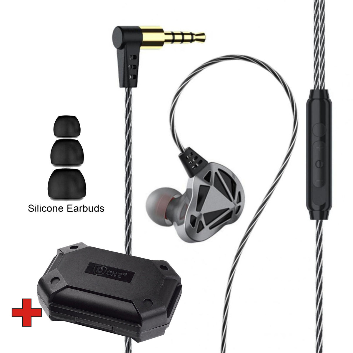 Premium Headset Kopfhörer QKZ-AK7 Pro HiFi In-Ear-Headset Ohrhörer + Hardcase - 3KShop.de