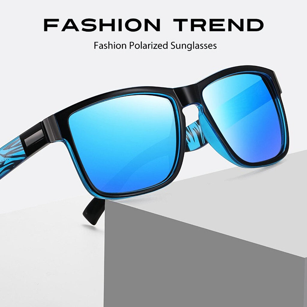 Schwarz-blaue polarisierte Sonnenbrille