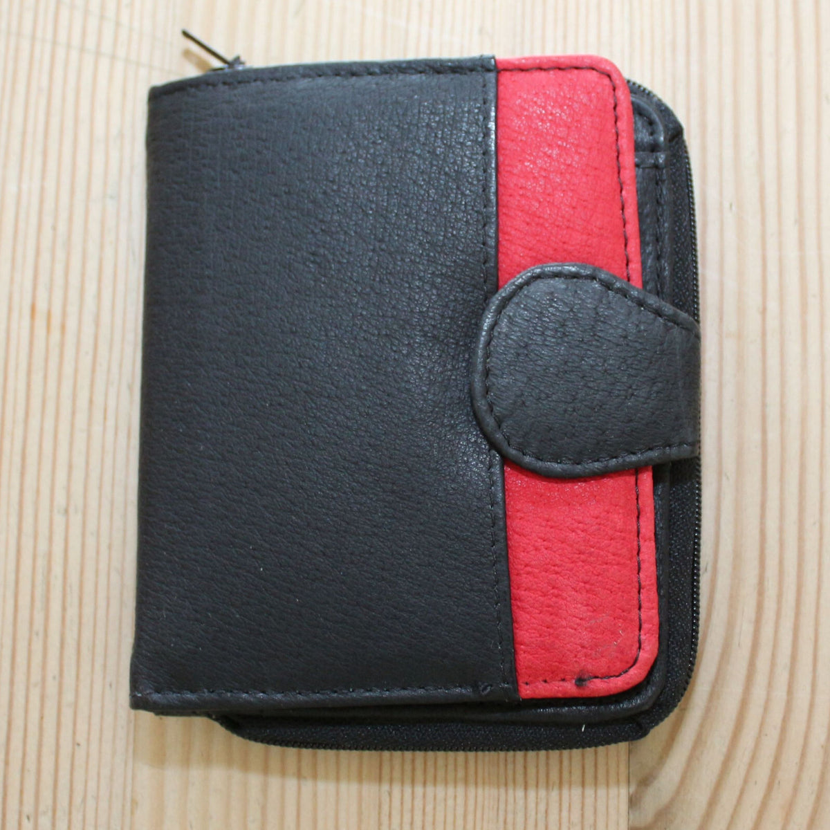 Herren Geldbeutel Portemonnaie Geldbörse Brieftasche Schwarz Rot G1220 - 3KShop.de