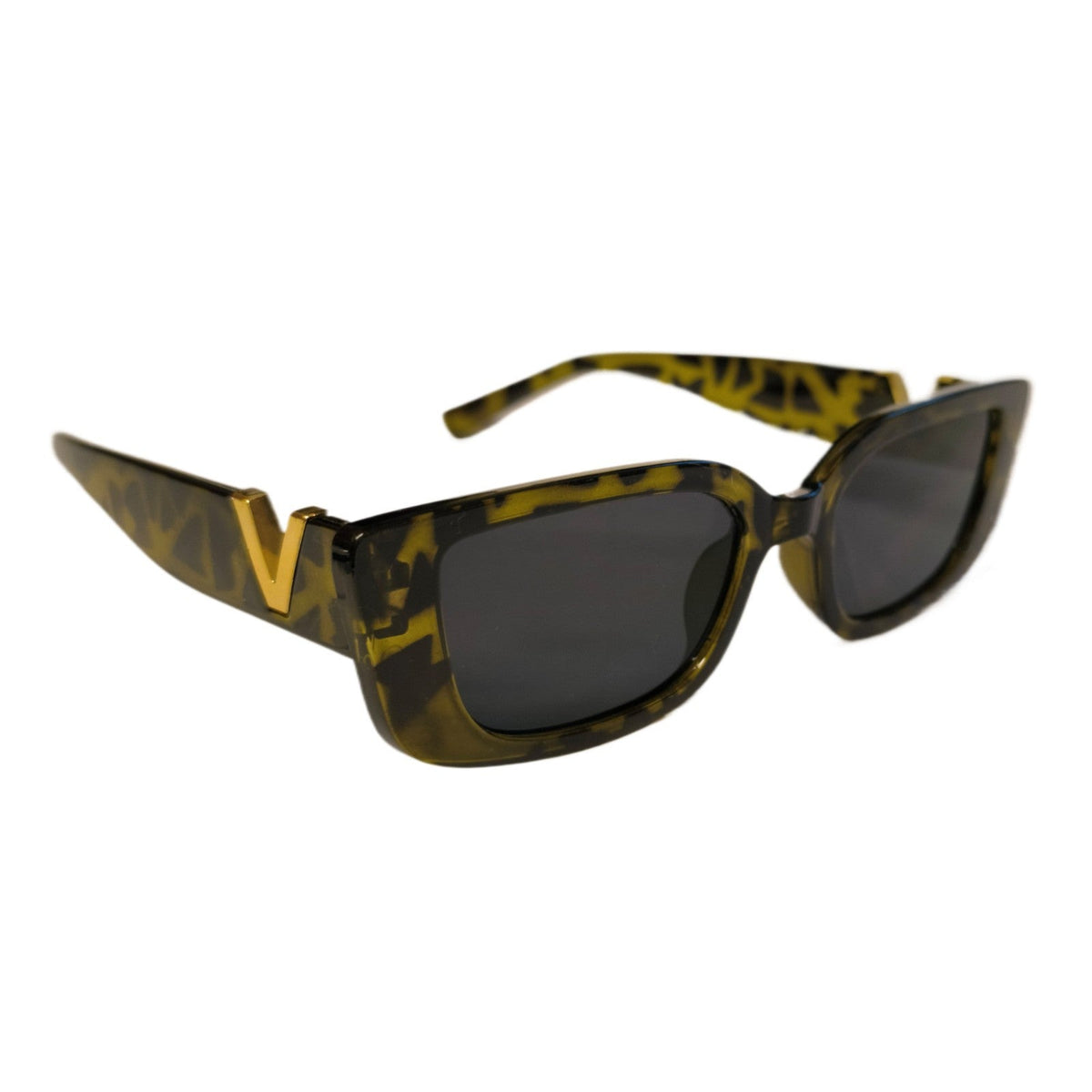 Grün-schwarze Cat-Eye-V-Sonnenbrille
