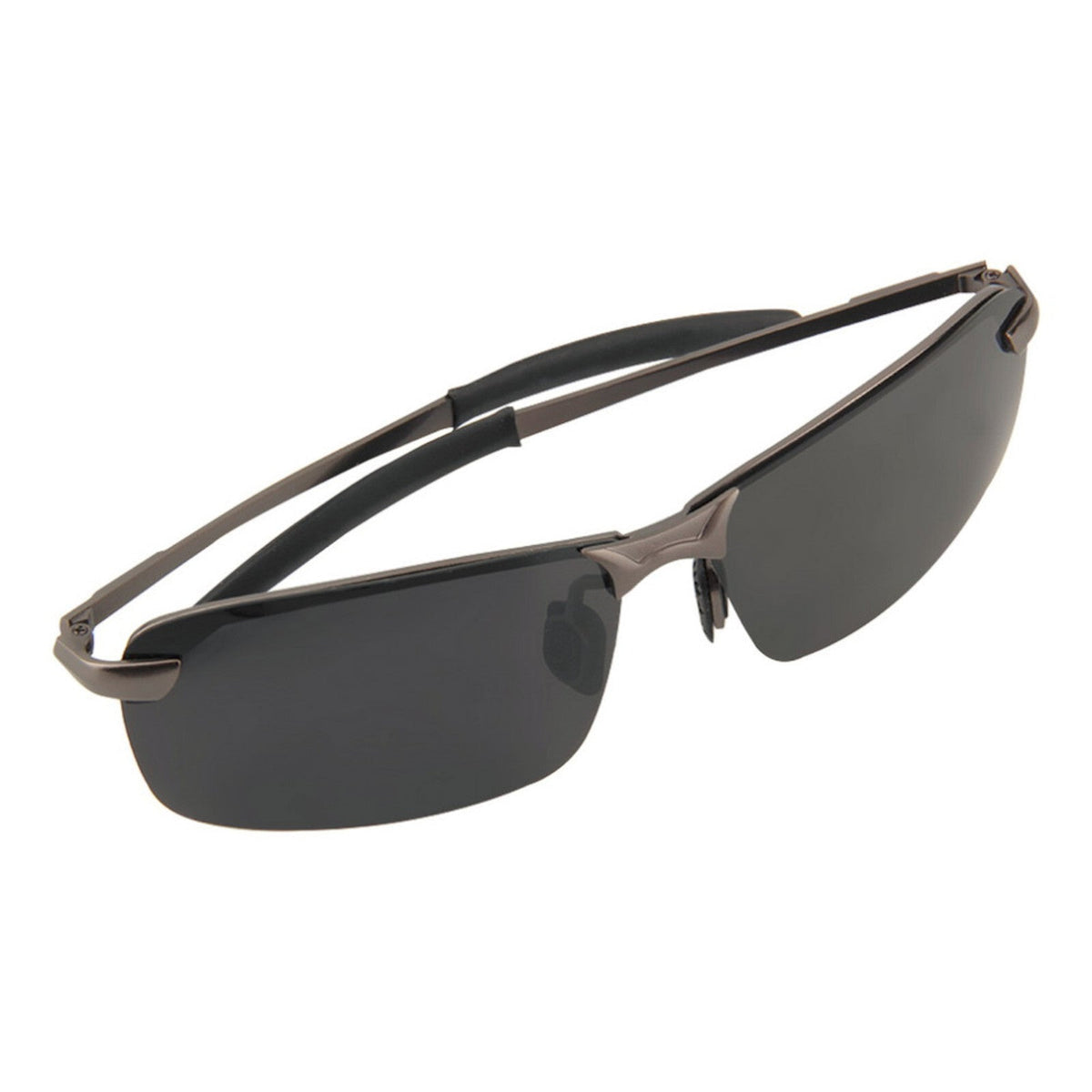 Gunmetal Matrix-Sonnenbrille mit polarisierten Gläsern