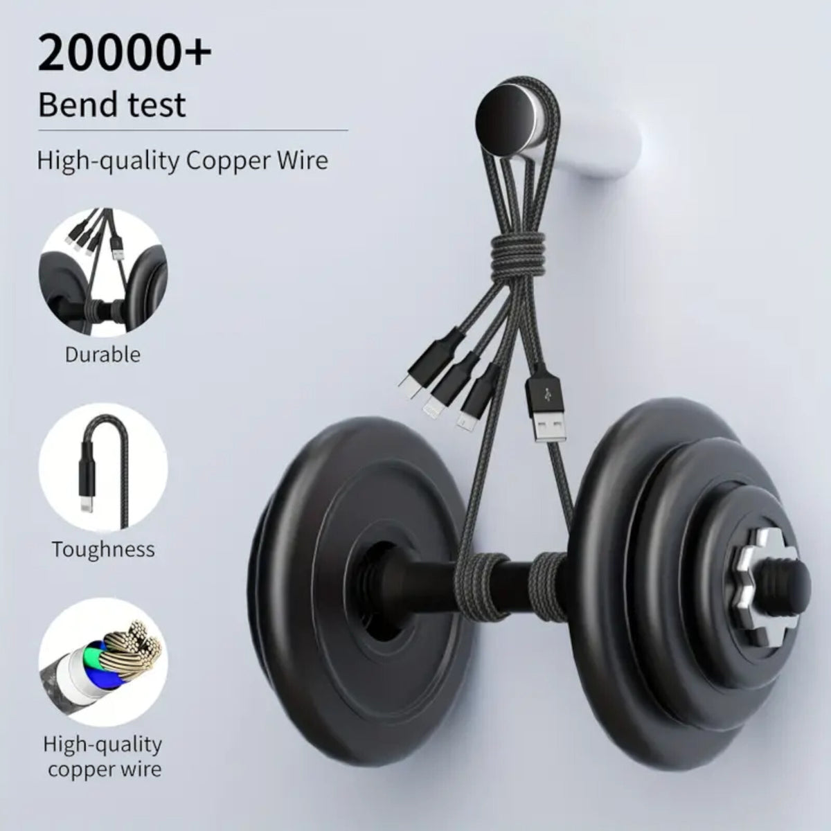 1,2m 4A USB Typ C Kabel Multi Micro Schnell Ladekabel iPhone Samsung Xiaomi LG - 3KShop.de