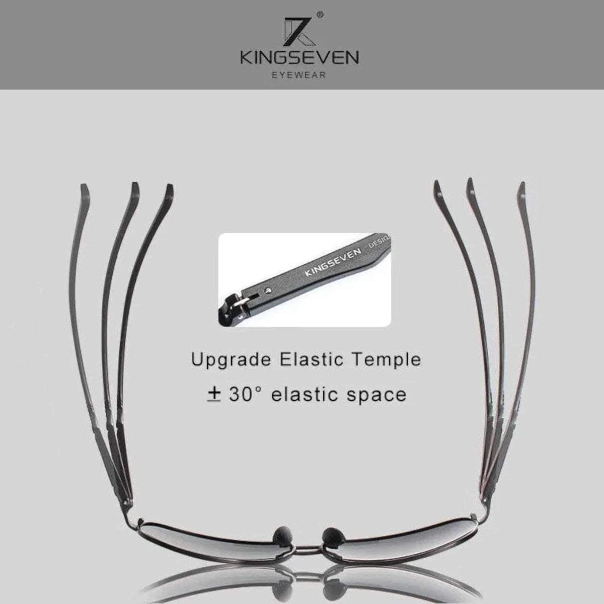 Braune Kingseven N7188 polarisierte Piloten-Sonnenbrille