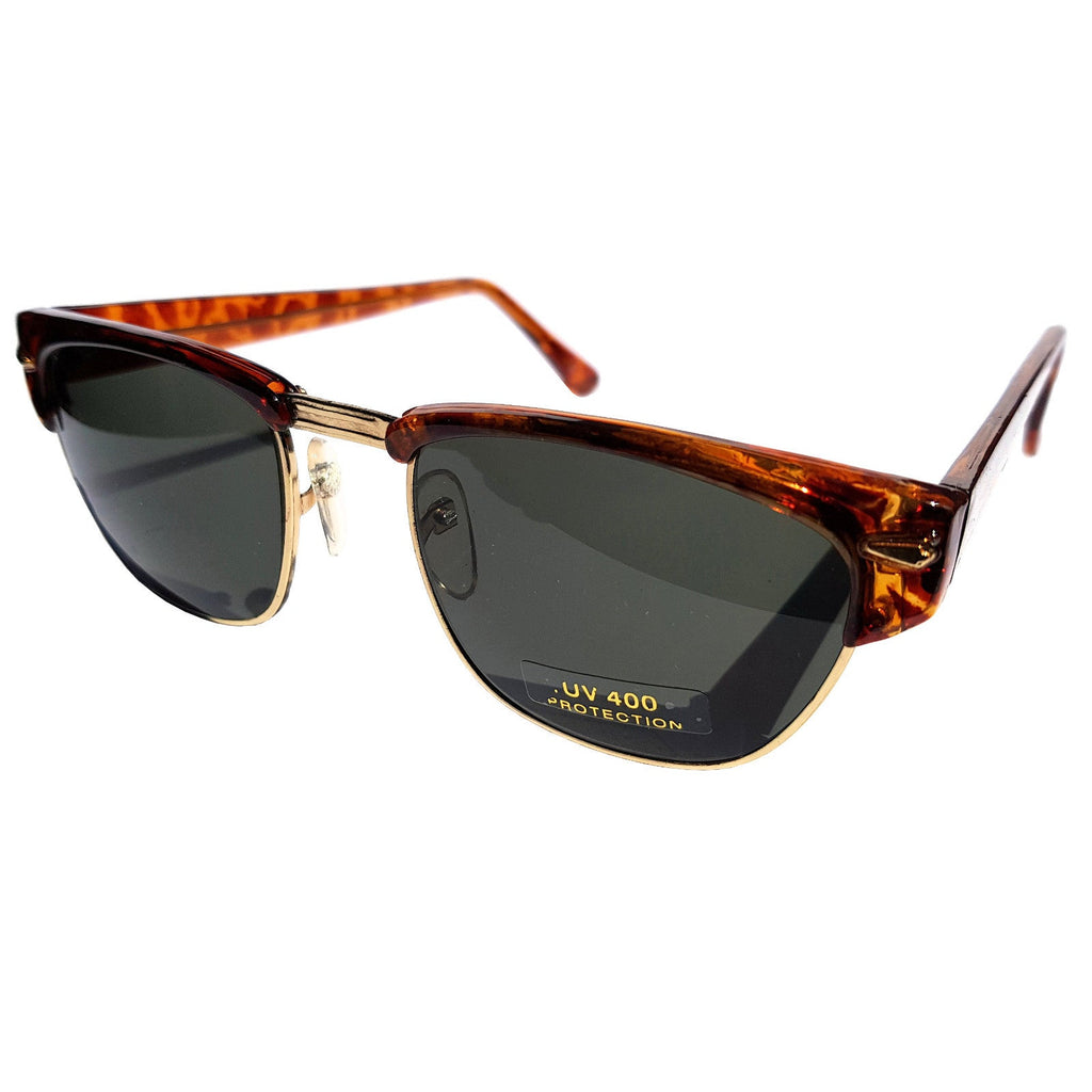 Braune Vintage Sonnenbrille mit dunklen Gläsern