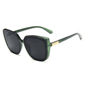 Oversized Cat-Eye-Sonnenbrille in Schwarz-Grün