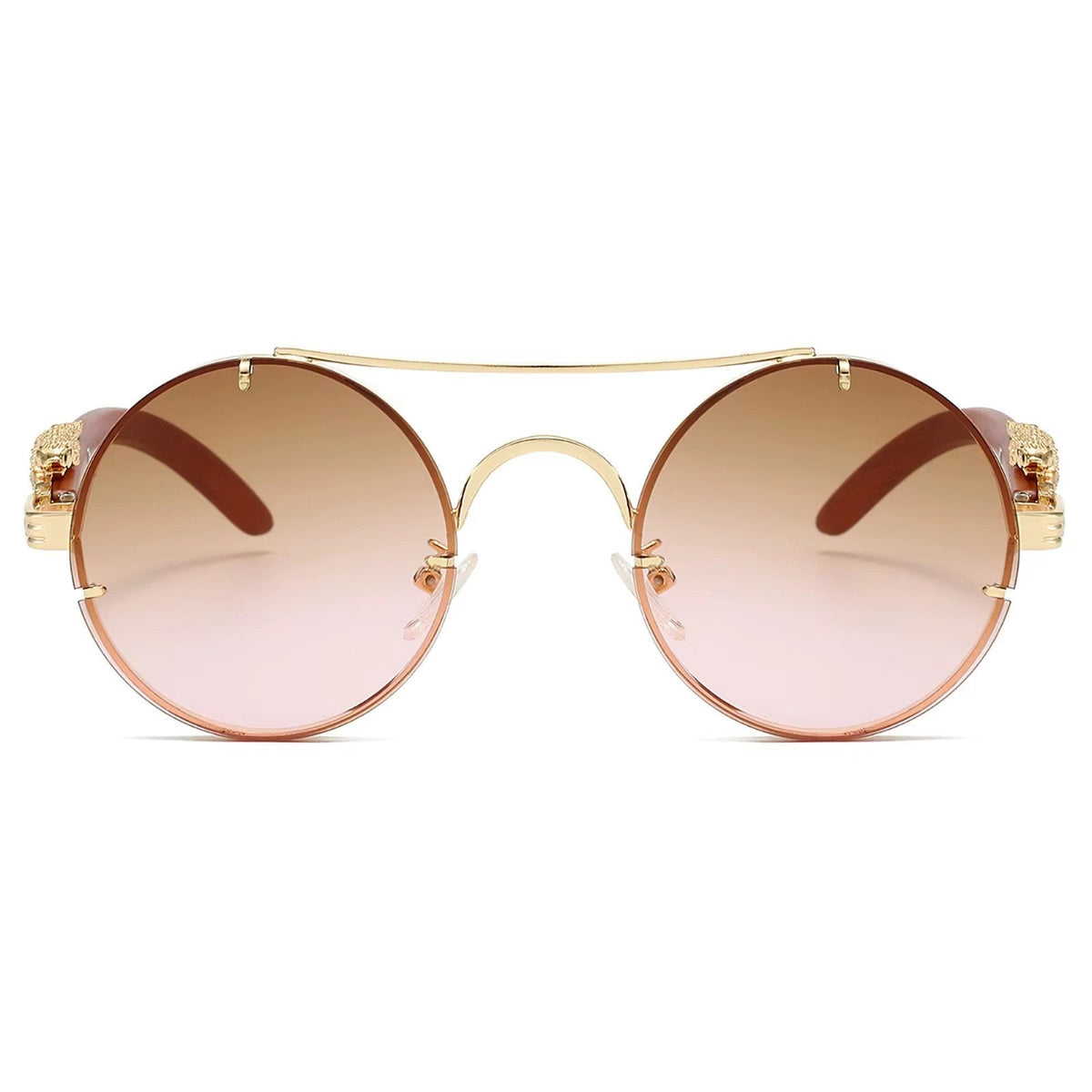 Goldene Vintage Designer-Sonnenbrille im Leoparden-Look