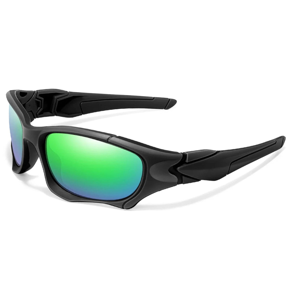 Schwarz-grüne Sport-Sonnenbrille aus Polycarbonat
