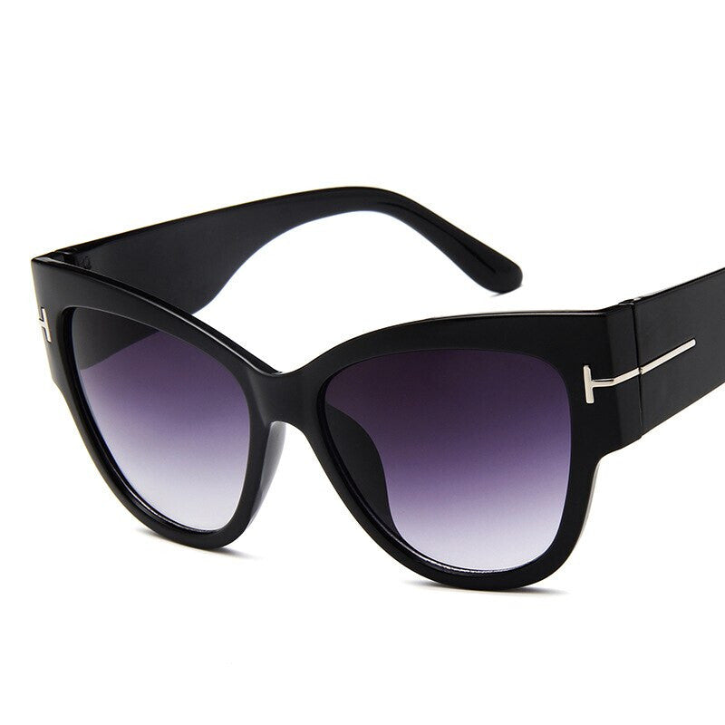 Schwarze Oversized Cat-Eye-Sonnenbrille