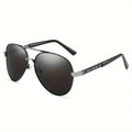 Schwarz-silberne Piloten-Sonnenbrille