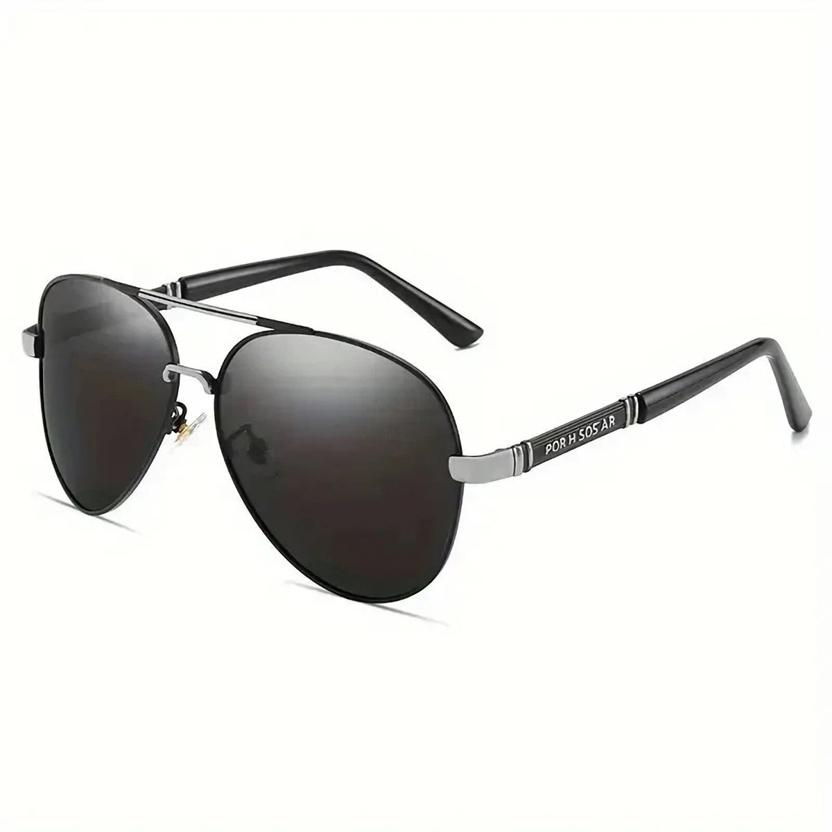 Schwarz-silberne Piloten-Sonnenbrille