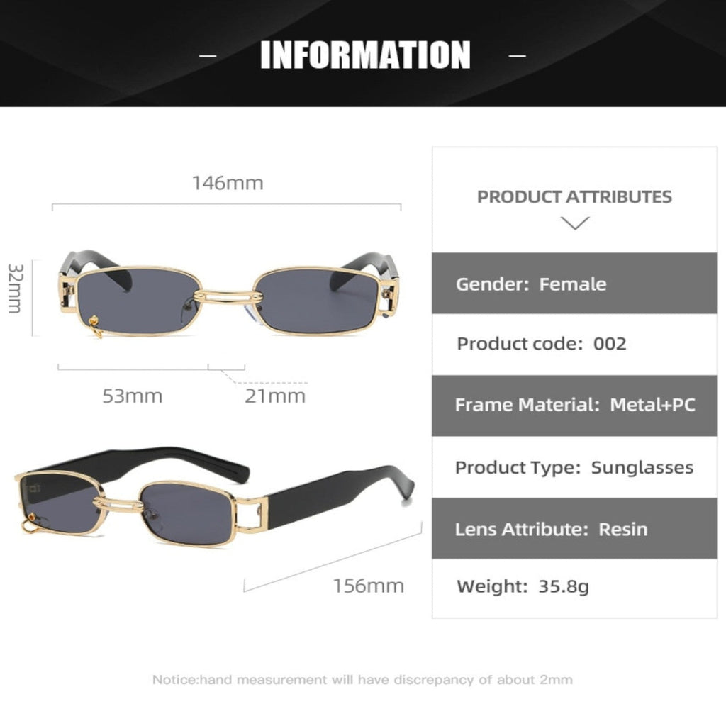 Schwarz-goldene Designer-Sonnenbrille mit Ring im Glas