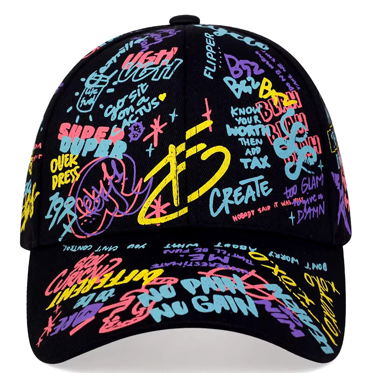 Unisex Graffiti-Basecap aus Baumwolle