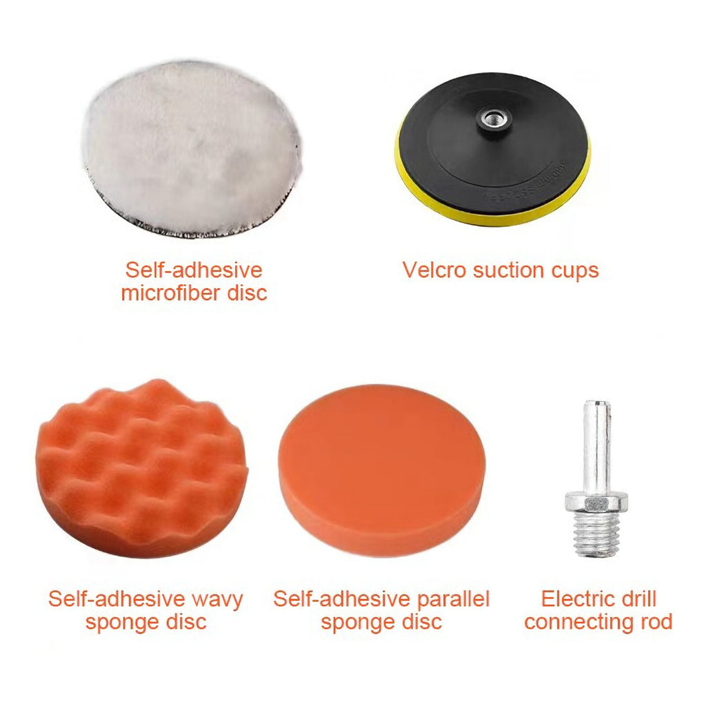 Polierteller Polier Set Polierpads Klett Schwamm Polierscheibe 11 teilig 80mm - 3KShop.de