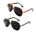 Schwarz-rot-goldene Piloten-Sonnenbrille