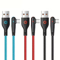1m 2m Schnell Ladekabel USB Typ C Daten Handy Silikon Winkelstecker - 3KShop.de