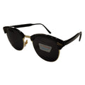 Schwarz-goldene Vintage Sonnenbrille mit Smoke-Gläsern