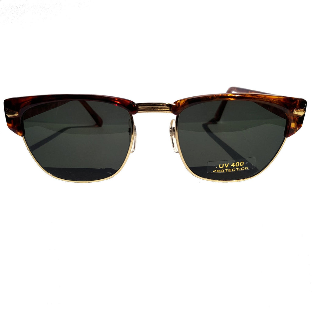 Braune Vintage Sonnenbrille mit dunklen Gläsern