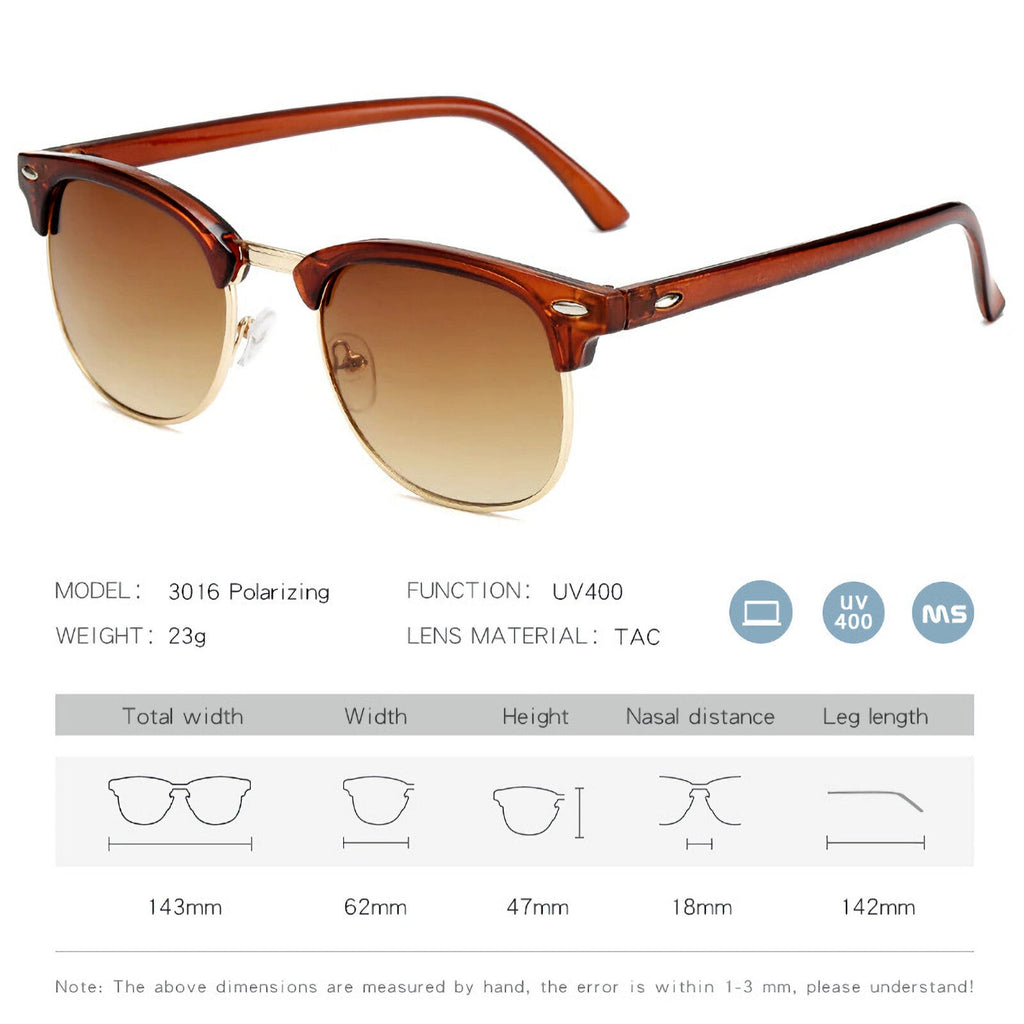 Braune Vintage Unisex-Sonnenbrille
